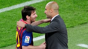 Lionel Messi et Pep Guardiola