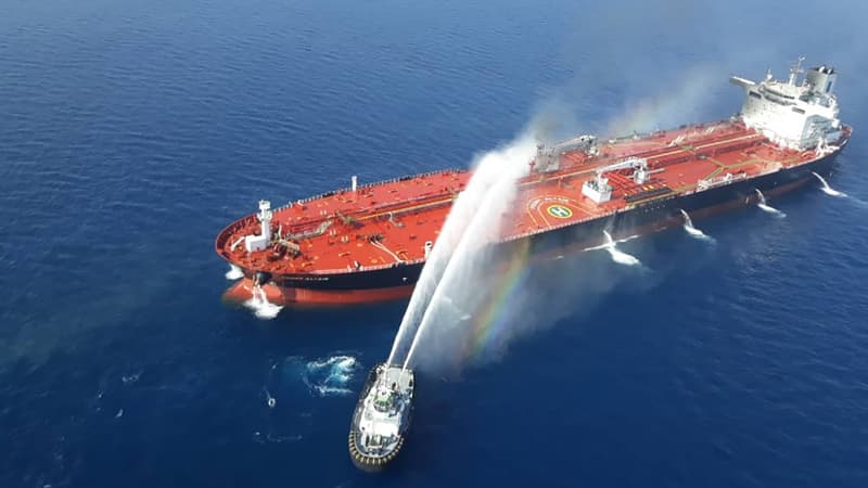 Image fourni par l'agence de presse iranienne de l'opération de secours du pétrolier norvégien attaqué.