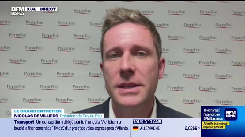 Nicolas de Villiers, président du Puy du Fou, est l'invité de good morning business