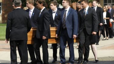 Les funérailles de l'étudiant américain Otto Warmbier, le 21 juin 2017 à Wyoming, dans l'Ohio