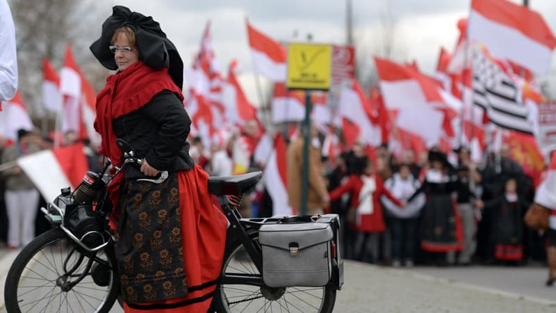 Manifestation contre la réforme des régions le 13 décembre 2014 à Strasbourg.