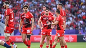 Romain Ntamack, Julien Marchand et les joueurs du Stade Toulousain en Champions Cup, 6 avril 2025