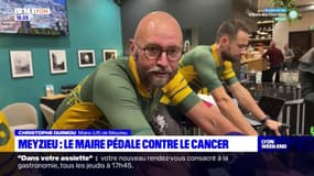 Meyzieu: Christophe Quiniou, le maire de la ville, pédale 24 heures contre le cancer