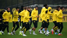 Les joueurs du Borussia Dortmund à l'entraînement