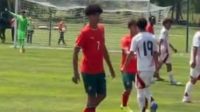Cristiano Jr, dit "Cristiano Dos Santos", avec les U15 du Portugal, le 13 mai 2025 en Croatie