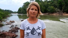 Sarah Hebert, en septembre 2013, lors de son expédition en Amazonie.