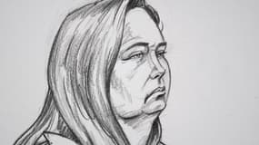 Un croquis distribué par la Cour suprême de Victoria le 29 avril 2025 montre Erin Patterson, une Australienne accusée du meurtre de trois personnes avec un bœuf Wellington aux champignons toxiques.