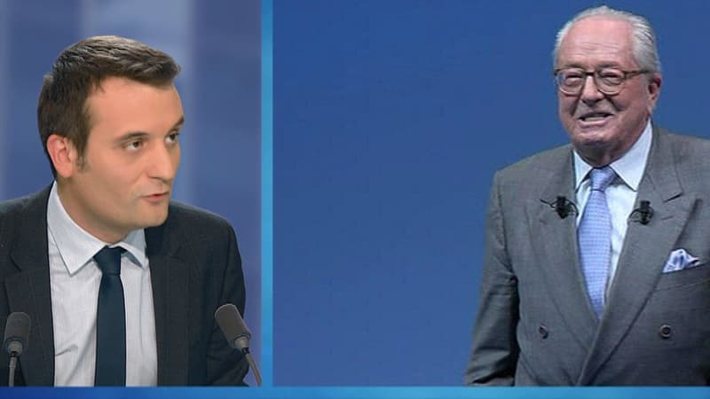 Florian Philippot, vice-président du FN et Jean-Marie Le Pen 