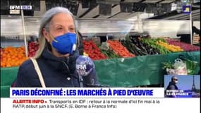 Film plastique devant les étals, sens de circulation: de nombreuses mesures sanitaires ont été prises sur le marché de Belleville, qui rouvre ce mardi