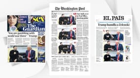 Montage des unes de la presse internationale sur l'échange virulent entre Trump et Zelensky, le 1er mars 2025