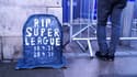 L'inscription "RIP Super League" devant Stamford Bridge, le 5 mai 2021