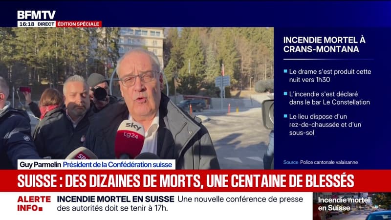 Incendie mortel en Suisse: "Nous sommes en prière avec tous ceux qui ont vécu ce drame", déclare Guy Parmelin, président de la Confédération suisse