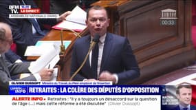 Retraites: "Il y a toujours un désaccord sur la question de l'âge (...) mais cette réforme a été discutée", répond Olivier Dussopt