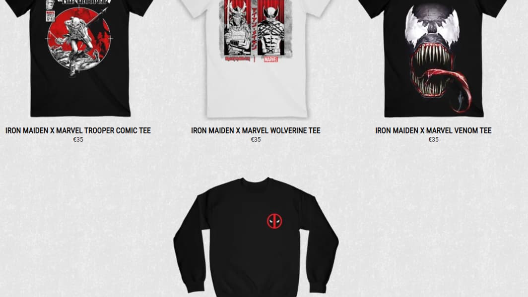 Des t-shirts issus de la collaboration Iron Maiden x Marvel Des t-shirts issus de la collaboration Iron Maiden x Marvel