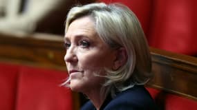 La cheffe des députés Rassemblement national Marine Le Pen le 2 décembre 2024 à l'Assemblée nationale à Paris