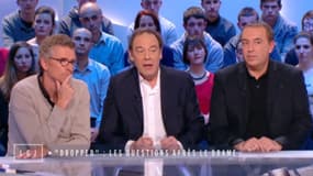 Denis Brogniart, Jean-Marc Morandini et Xavier Couture sur le plateau du "Grand Journal" de Canal+