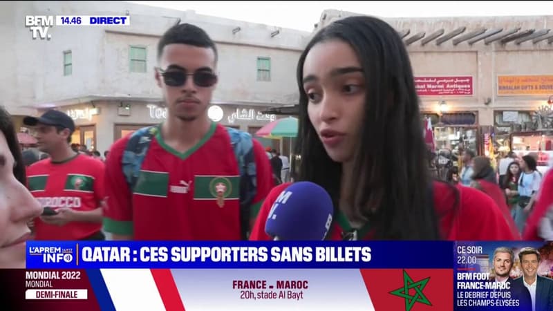 À Doha, de nombreux supporters marocains n'ont pas trouvé de billet pour aller voir le match contre la France