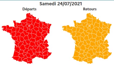 Le 24 juillet sera classé rouge dans le sens des départs, orange dans le sens des retours.