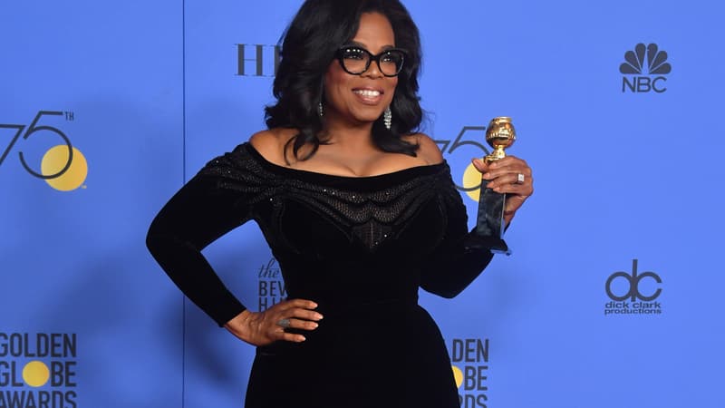 Oprah Winfrey lors des Golden Globes le 7 janvier 2018