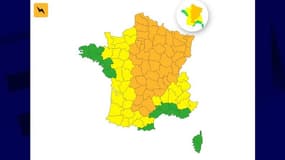 La carte de France alors que 50 départements étaient encore placés en vigilance orange aux orages ce samedi soir.