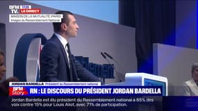 Élu à la tête du Rassemblement national, Jordan Bardella promet "des instances renouvelées, féminisées, représentatives de tout le pays"