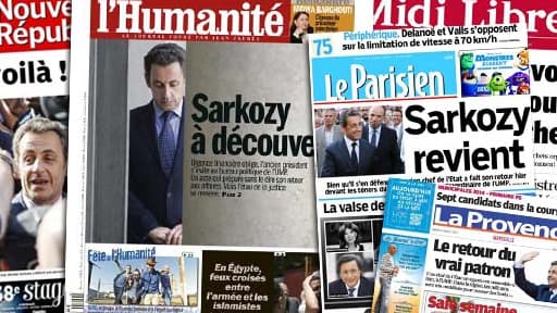 Les unes dans le kiosques ce matin montrent bien qu'il s'agit d'un vrai retour dans l'arène politique.