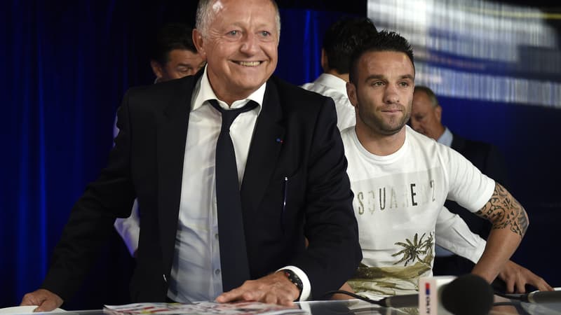 Jean-Michel Aulas et Mathieu Valbuena