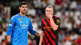 Thibaut Courtois et Erling Haaland