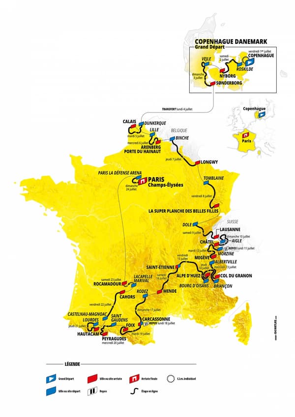 Le parcours du Tour de France 2022.