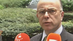 Bernard Cazeneuve à la sortie d'une réunion des ministres de l'Intérieur de l'UE.