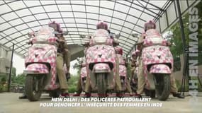 Des policières patrouillent sirènes à fond pour dénoncer l'insécurité des femmes en Inde 
