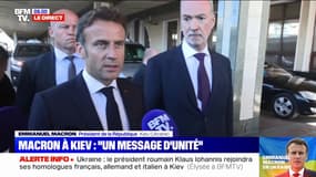 "Un message d'unité et de soutien aux Ukrainiens": les premiers mots d'Emmanuel Macron à Kiev