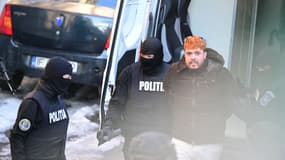 Mohamed Amra, lors de son interpellation à Bucarest en Roumanie, le 23 février 2025.