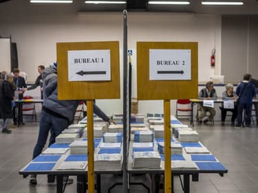 Des électeurs votent lors des élections européennes à Ayguesvives (Haute-Garonne), le 26 mai 2019.