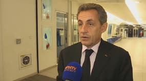 Nicolas Sarkozy depuis le siège des Républicains lundi 14 septembre.