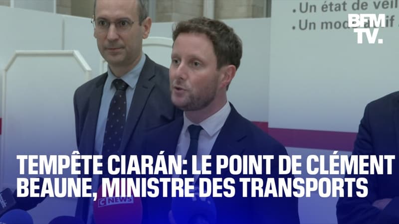 Tempête Ciarán: le point de Clément Beaune, ministre délégué chargé des Transports, en intégralité