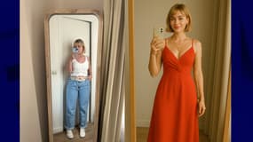 Le selfie envoyé à ChatGPT, et sa version "glow up" de la photo.