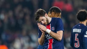 Khvicha Kvaratskhelia célèbre son premier but en Ligue des champions avec le PSG, le 19 février 2025
