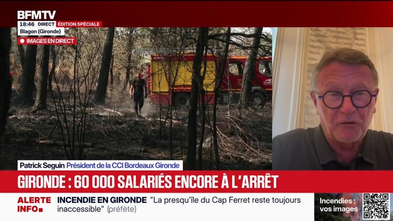 Incendie en Gironde: "On estime à 39.000 les entreprises impactées directement ou indirectement", affirme le président de la Chambre de Commerce et d'Industrie Bordeaux Gironde