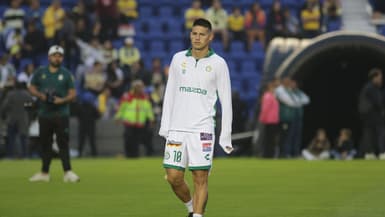 James Rodriguez à l'échauffement avec le Club Leon, en février 2025.