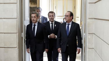 Macron, Sarkozy et Hollande à l'Elysée