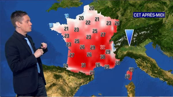 Les températures de ce samedi après-midi.