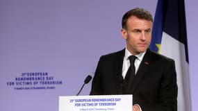 Emmanuel Macron à Strasbourg le 11 mars 2025.