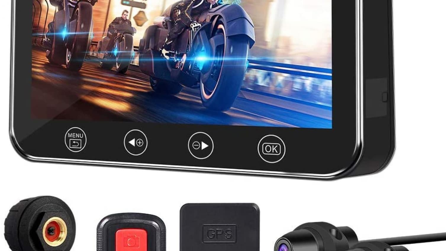 La dashcam Vsysto profite d'un très large écran appréciable en moto. La dashcam Vsysto profite d'un très large écran appréciable en moto.