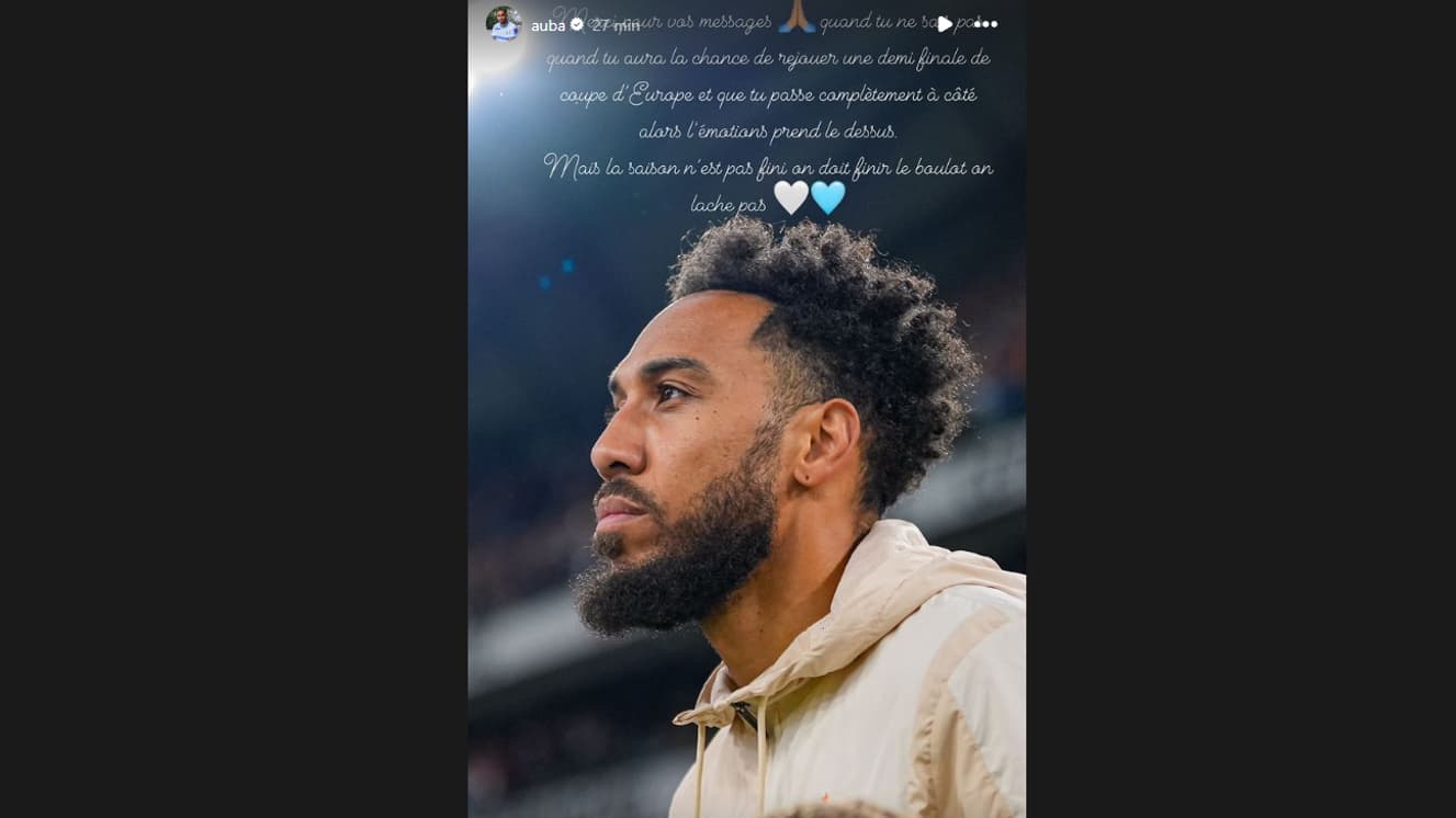 La story de Pierre-Emerick Aubameyang après l'élimination de l'OM en demi-finale de Ligue Europa La story de Pierre-Emerick Aubameyang après l'élimination de l'OM en demi-finale de Ligue Europa
