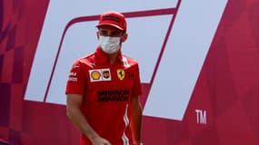 Le pilote monégasque Charles Leclerc (Ferrari) sur le circuit de Mexico avant le Grand Prix du Mexique, le 4 novembre 2021 