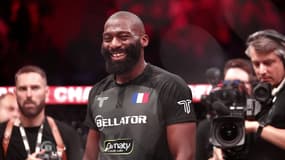 Cédric Doumbè après sa victoire contre l’Anglais Jaleel Willis au Bellator, le 17 mai 2024