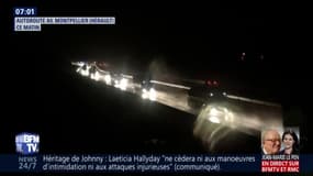 Totalement enneigée jeudi, l'autoroute A9 a été rouverte à la circulation dans la soirée