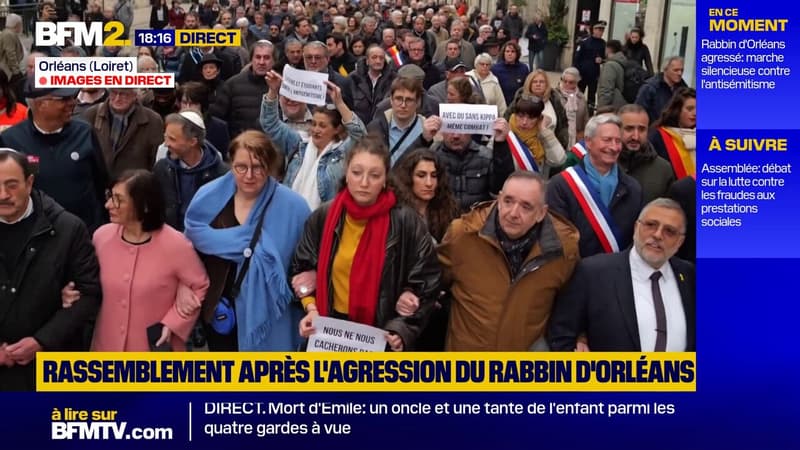 Une marche silencieuse contre l'antisémitisme après l'agression du rabbin d'Orléans