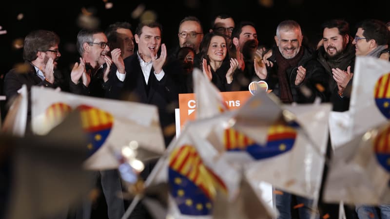 La cheffe de file de Ciudadanos Inés Arrimadas, le 21 décembre 2017 après les résultats du vote. 